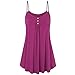 Produktbild FAQIAN Damen Knopfleiste Spaghettiträger Tank Top Weste Oversize Schulterfrei Rückenfrei Tiefer V-Ausschnitt Plissee Hanky Hem Cami Shirt Trägertop Camisole Einfarbig Leibchen Oberteil Bluse Crop Tops
