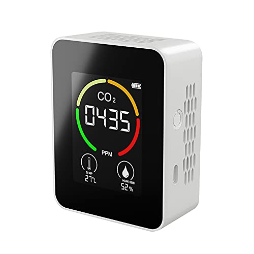Portable CO2 Detector Temperature Humidity Meter Indoor CO2 Monitor Carbon Dioxide Detector Air Quality Monitor with LCD Display, Ideal for Home, Greenhouse, Laboratory and More