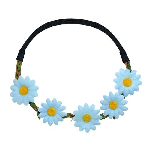 Oblique-Unique® Blumen Haarband Stirnband Blumenkranz Haarschmuck Kopfschmuck Bohemia Style Mädchen Damen - Farbe Wählbar (Hellblau)