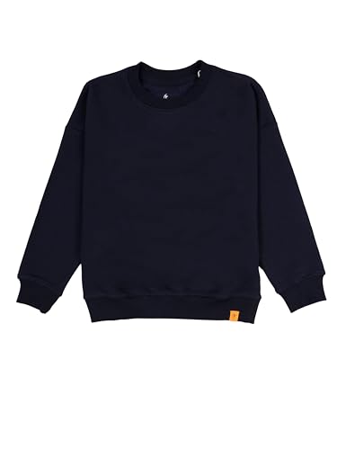 Image of KiddoPanti Boys Solid Round Neck Full Sleeve Fleece Sweatshirt | 60% Cotton 40% Polyester | Soft Warm Winter Pullover | Ribbed Cuffs & Hem | Casual Winter Sweatshirt for Kids