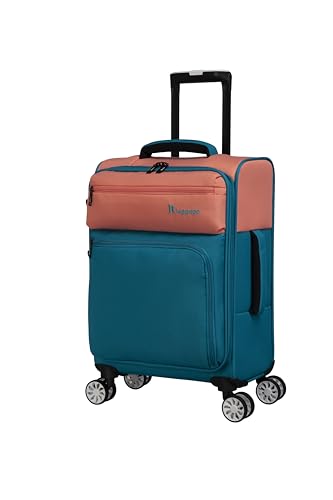 it luggage Duo-Tone Softside 8 Wheel Spinner, Peach/Sea Teal, 2 Piece Set