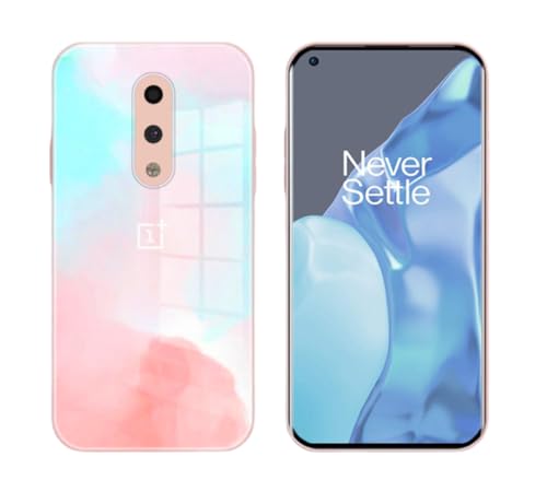 Image of Gadgets Mantra Colorful Wave Glass Case for OnePlus 7, OnePlus 7 Back Cover Case(2019) - Soft TPU + Glass | Summer Lotus