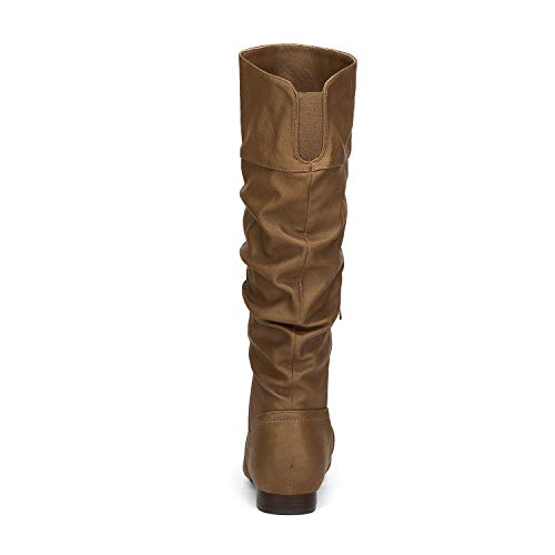 DREAM PAIRS Women's Knee High Pull On Fall Weather Winter Boots,Size 6.5,Camel,BLVD