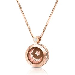 Long Distance Touch Necklace for Couples, Vibration & Light Up Smart Love Jewelry, Long Distance Relationship Gifts for Girlfriend Boyfriend Her Him, One-to-One Bluetooth Pairing via the Companion App