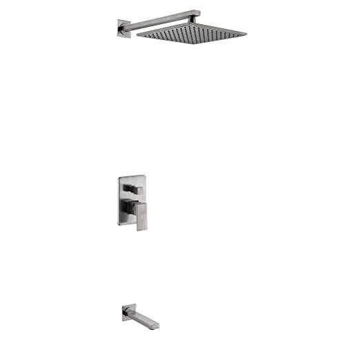Système de douche antique cascade avec douchette à main en nickel brossé - 3