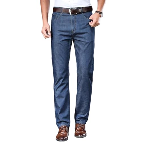 Men's Thin Jeans Pants – Lightweight Soft Denim Trousers, Straight Leg Jeans for Summer Fall Casual Work