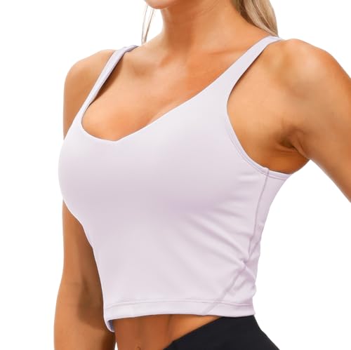 Image of THE GYM PEOPLE Womens' Sports Bra Longline Wirefree Padded with Medium Support