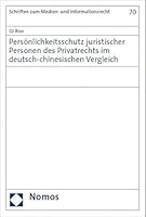 Personlichkeitsschutz Juristischer Personen Des Privatrechts Im Deutsch-Chinesischen Vergleich 3756012247 Book Cover