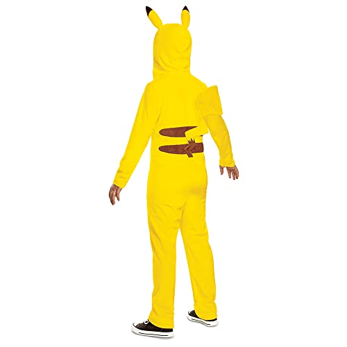 Image of Kid's Pokemon Pikachu Costume | Child Pokemon Costume Hooded Jumpsuit | Boys & Girl's Pokemon Cosplay Outfit S