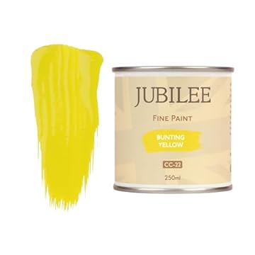 Guild Lane Jubilee Furniture Paint – Upcycle & Transform Wood, Metal & Glass – Soft Sheen Finish for Indoor & Outdoor – Durable & Easy to Apply Multi-Surface Paint (Bunting Yellow, 250ml)