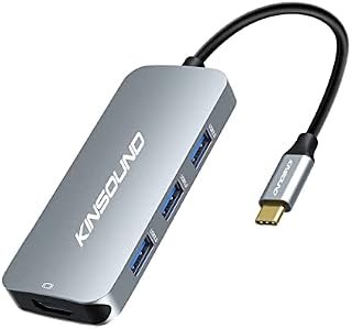 USB Hub,Kinsound 7-in-1Type C Hub, Multi-ports plug adapter with 4K HDMI, USB 3.0 Data Transfer,USB-C Power Delivery, SD/TF Card Reader,Compatible with MacBook Air/Pro,Laptop,More Type C Devices