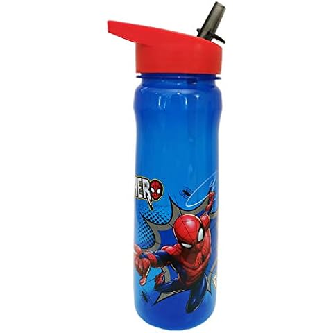 MARVEL 1325 1698 Spider-Man Hero Reusable Water Bottle, polypropylene, Blue and red, 600ml Cover