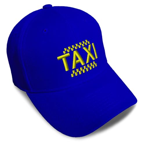 Speedy Pros Baseball Caps for Men & Women Embroidered Taxi Embroidery Ladies & Men Baseball Hats Acrylic Royal Blue Design Only