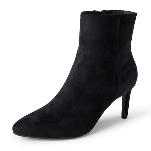 Amazon Essentials Bottines Habillées à Talons Aiguilles Femme, Noir Simili Suède, 43 EU