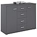 Produktbild CARO-Möbel Sideboard Jamie Kommode Büromöbel mit 2 Türen und 4 Schubladen in anthrazit grau