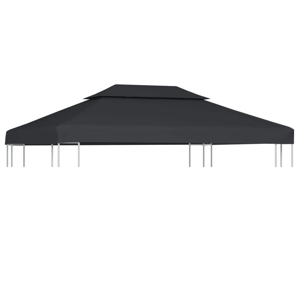 vidaXL 2-Tier Gazebo Top Cover 310g/m² 4x3m Anthracite Roof Replacement Tent