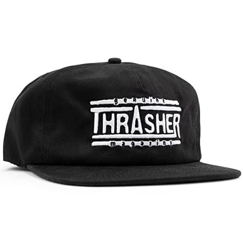 Thrasher Genuine Snapback Hat, Black, One Size