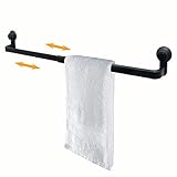 Matte Black Suction Cup Towel Bar, Powerful Suction Cup Towel Rack, Adjustable Towel Bar for Bathroo