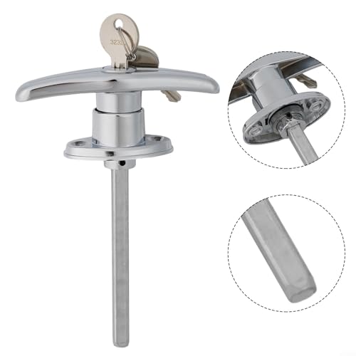 T-Griffschloss, Garagentorschlösser, T-Griff hinten Befestigung Werkzeugkasten, Garagentorschloss mit 2 Schlüsseln für Wohnwagen, Garage, Schuppen, Wohnmobil