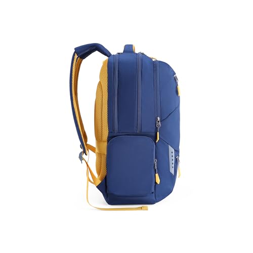 Image of American Tourister Brett 4.0 | 31 Ltrs | 3 Compartments | Bottle Pocket | Ergonomic Padded Back Panel & Shoulder Straps | Laptop Backpack | 1 Year International Warranty | Blue Ink