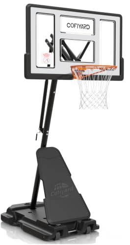 Image of Cofiyard Basketball Hoop Outdoor with 44&48&54 Inch Shatterproof Backboard,10FT Height Portable Basketball Hoop with Sandbag, Adjustable Basketball Goal with Wheels