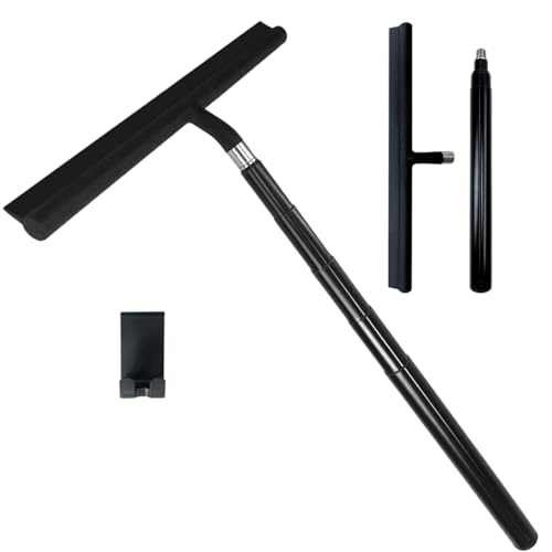 Raclette de douche extensible en silicone avec long manche et crochet