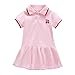 Freebily Abito Sportivo Bambina Cotone Vestito da Tennis da Badminton Ricamo Ciliegia Gonna a Pieghe Abito da Festa Manica Corta Vestito da Golf Hockey Allenamento Rosa 5-6 Anni