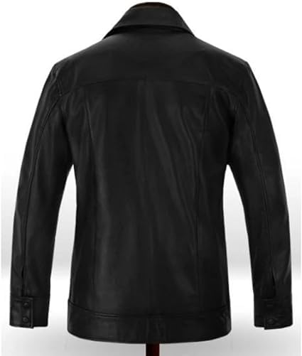 Classic American Singer Popstar Black Faux Leather Comeback Special Elvis Shirt Jacket - Leather Jacket Men3
