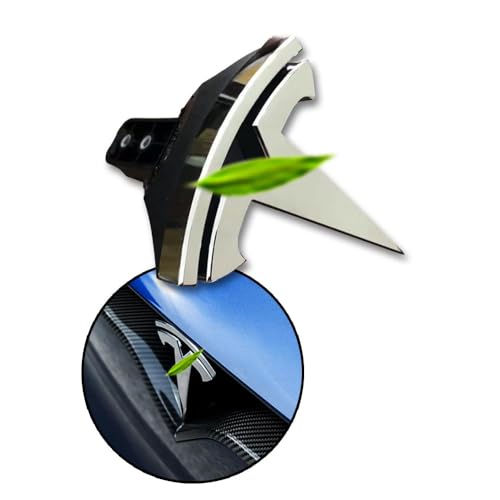 COOLKO Front Hood/Grille Bright Emblem Logo Compatible with Tesla All Year Model X - Chrome Pattern 1 Piece