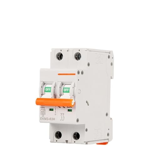Disjoncteur miniature MCB courbe C 2P 6kA pour stopper les surcharges de courant 25A