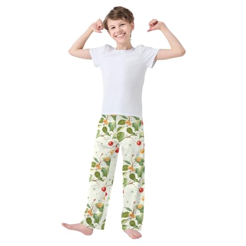 Pajama Bottoms, Pajamas Long Pant Cherry Lounge Wear Casual Cartoon Sleep Pants Soft Pjs Sleepwear2