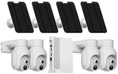 Solar PTZ CCTV 4 Camera Kit 10CH (White)