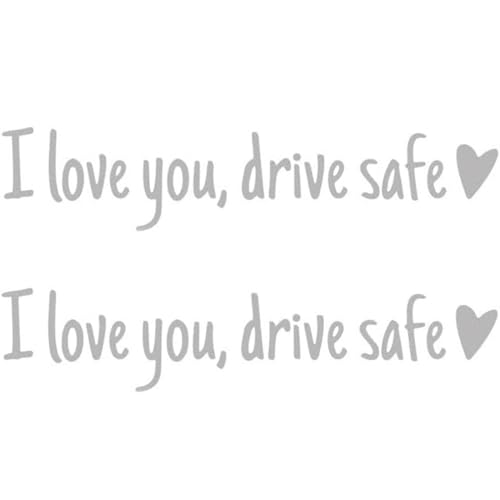 Generic 2Pcs I Love You Driving Safe Mirror Sticker, Rearview Decal, Car Stickers Decal (Silve -2pcs)