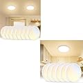 VOLISUN 8PACK 7 Inch + 6PACK 12 Inch 5CCT LED Flush Mount Ceiling Light, Dimmable Ultra-Thin LED Ceiling Light Fixture, 3000K-6500K Selectable, LED Ceiling Lights for Bedroom, Kitchen, Closet and Hal