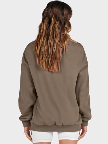 Image of ANRABESS Womens Oversized Sweatshirts Mock Neck Pullover
