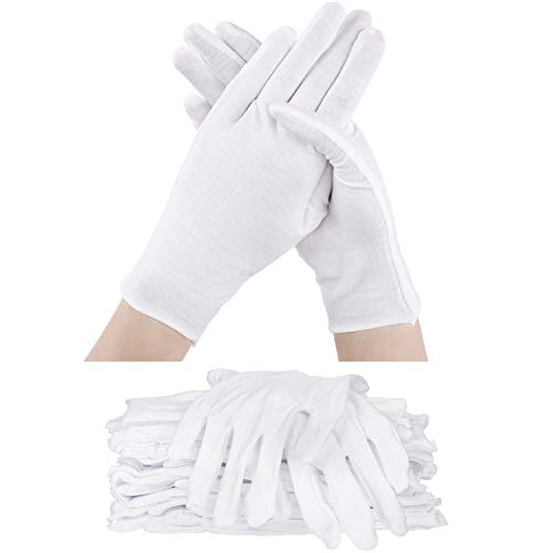 60 Pieces Cotton Glove Soft Stretchy Working Glove Reusable Large Mitten (White)