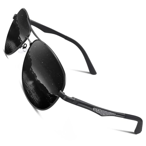 Image of CGID GA61 Premium Al-Mg Alloy Pilot Polarized Sunglasses UV400, Full Mirrored Spring Hinges Sun Glasses for Men Women Shades