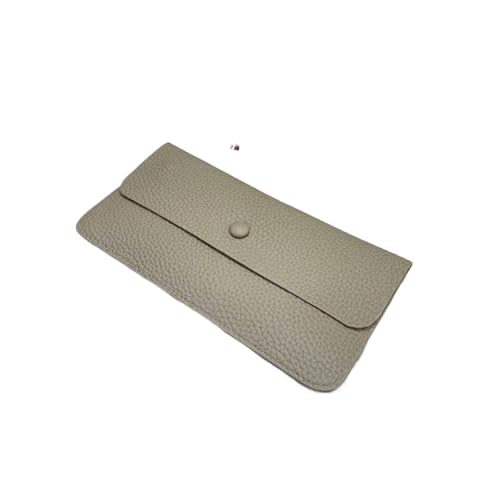 Genuine Leather Women Long Wallet Solid Money Slim Clutch Bag For Ladies Fashion Cowhide ID Credit Card Holder Purse(Brown)2