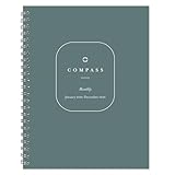FranklinCovey - Compass Monthly Calendar Tabs for Ring-Bound FranklinCovey Planners (Monarch, Jan 2026 - Dec 2026)