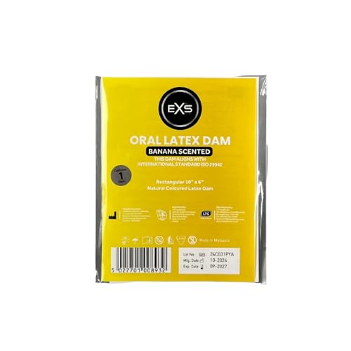 EXS | Lecktücher | Oral Dam | Latex-Schutztücher | Intimpflege Damen | Mehr Sicherheit und Vergnügen | Banane | 10er-Pack