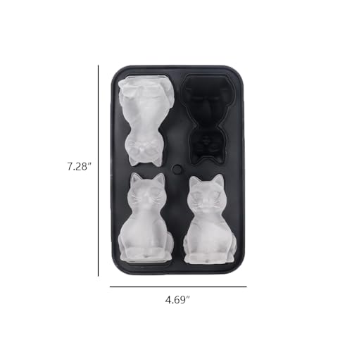 Bandeja para cubitos de hielo gato 3D con tapa miniatura 2