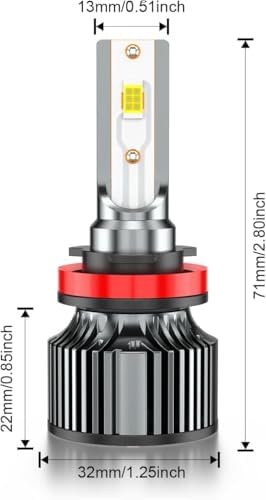 Compatible for Nissan Altima High Low Beams 2007 2008 2009 2010 2011 2012 2013 2014 2015 2016 2017 2018, White Powersports Bulbs with Cooling Fan, for Fog Lights, Plug and Play, Off-Road Use, 4 PCS - 5