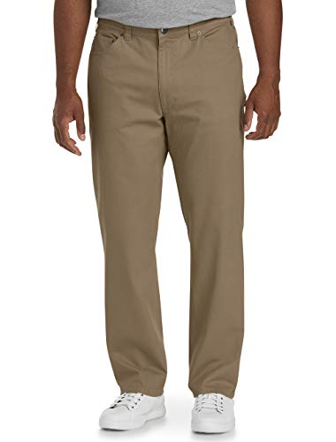 Amazon Essentials Men's Big & Tall Athletic-Fit 5-Pocket Stretch Twill Pant fit by DXL, Dark Khaki, 50W x 30L