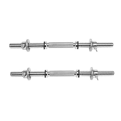ZHH 1 Pair 1 Inch Standard Diameter Adjustable Threaded Dumbbell Handles with Double Safety nut (Knurled Grip, 18＂)