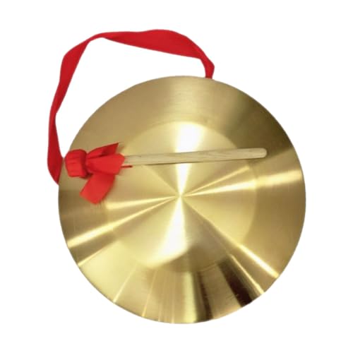 ibasenice Copper Gong Chinese Instrument Decor Large Traditional Chinese Musical Instrument Mallet