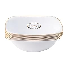 16 oz White Bowls With Gold Rim