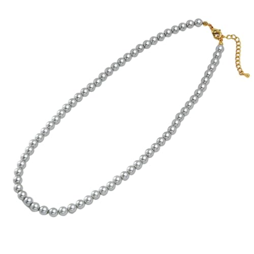 Collier de perles vintage et plaqué or gris, idée cadeau bijoux tendance femme