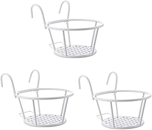 3 Stück Metall Blumentopfhalter Eisen Blumenregal Blumentopf zum Aufhängen mit Haken für Blumentöpfe Hängeländer Pflanzgefäße Blumentopf Halterung für Garten Balkon Zaun Indoor Outdoor Topfhalter