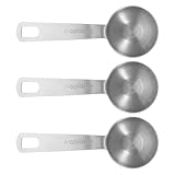 Ipetboom 4 piezas Cucharas Medidoras de Acero Inoxidable de Cucharas Planas para Cocina y Repostería Utensilios Compactos Resistentes para Uso Profesional y Doméstico