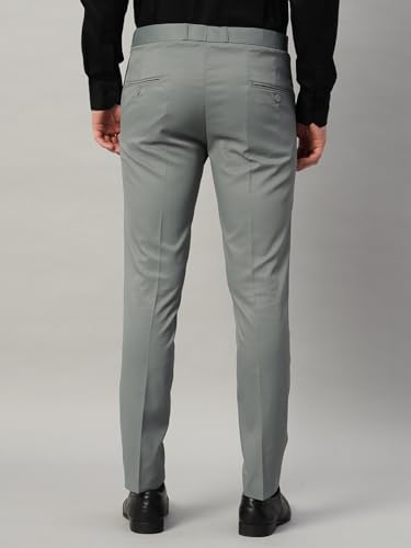 Image of Vogaan Formal Pant with Expandable Waist for Men | Men's Cotton Regular Fit Flat Front Pant for Party and Casual Wear